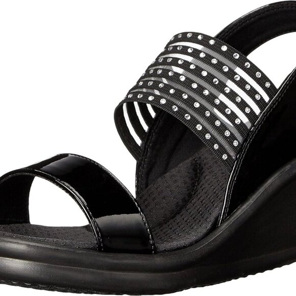 Shoes - Women’s Sci-Fi Wedge Sandals Black Size 6.5 Memory Foam Arch Comfort